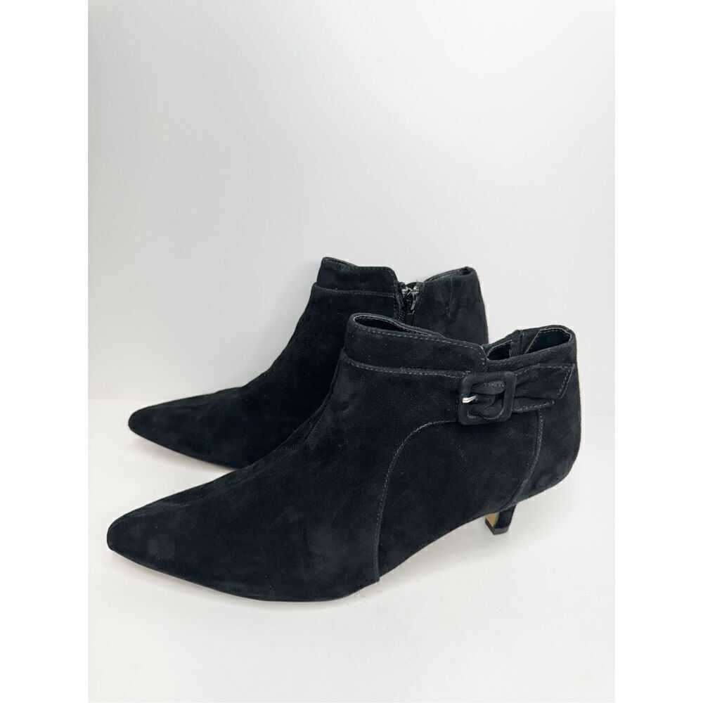 Bella Vita Booties Womens Bindi Shoot Black Kid‎ Suede Leather Size 8 WIDE